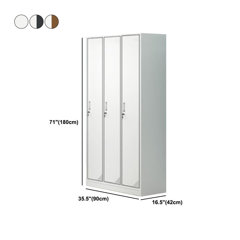 Contemporary Steel Storage Cabinet Hinged Wardrobe Armoire for Home