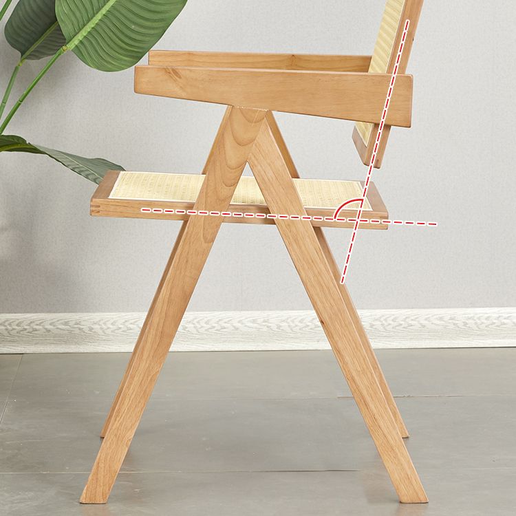 Modern Rattan Dining Chair Open Back Dining Side Furniture in Matte Finish for Brasserie
