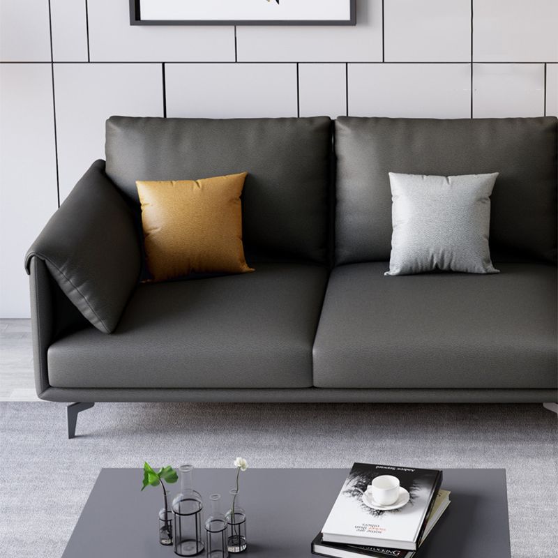 122.8x67x36.2 Faux leather Sectional Pillow Top Arm Sectional for Living Room