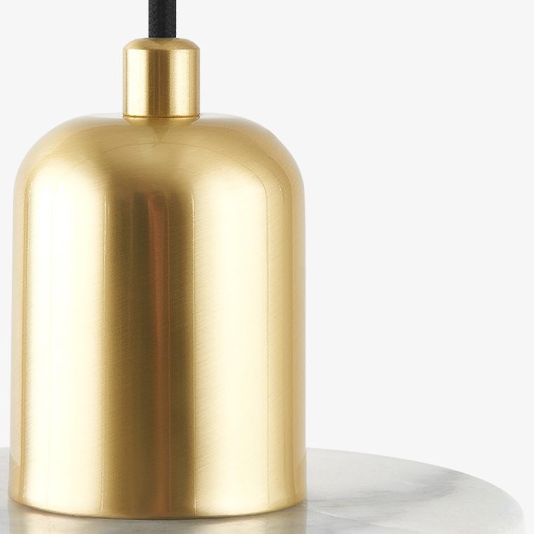 Brass Finish Small Pendant Light Nordic 1-Bulb Marble Suspension Lamp for Bedroom