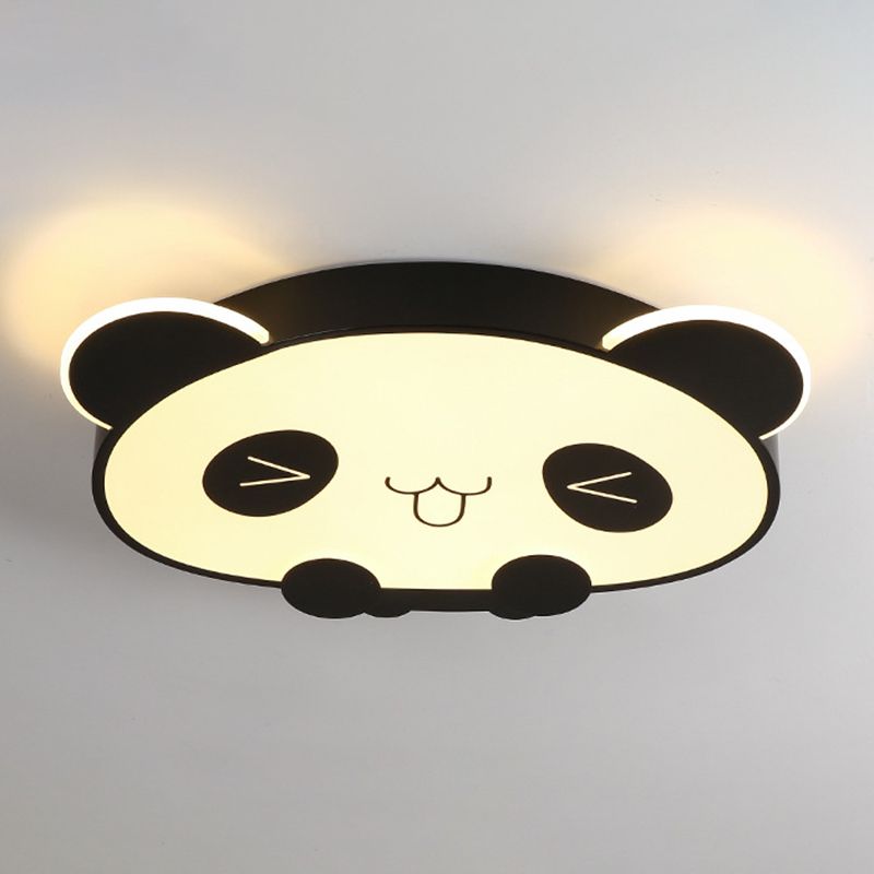 LED Bedroom Ceiling Mount Light Fixture Kids Style Flush Mounted Ceiling Light with Panda Acrylic Shade