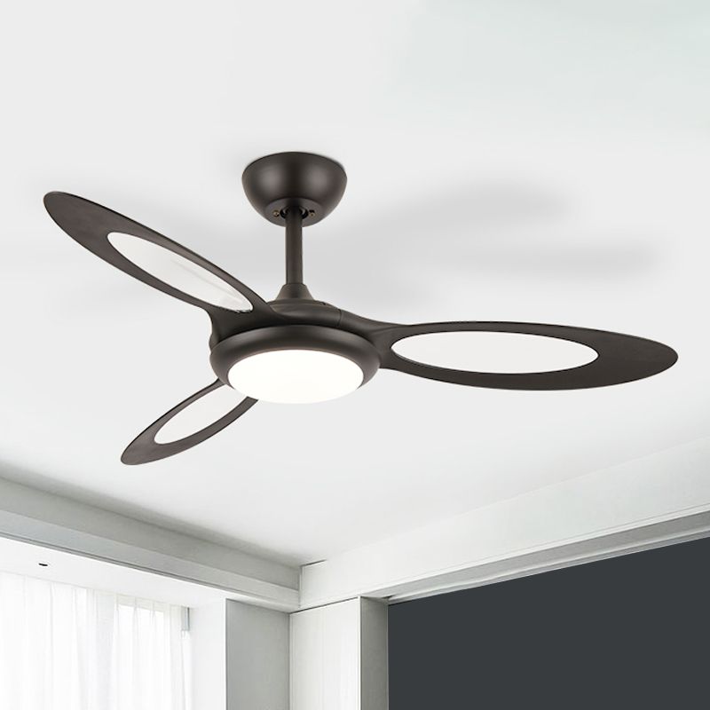 3 Blades LED Anhänger Leuchte Leuchte Traditionelle Esszimmer Halbmontage Beleuchtung mit Kreis Acrylschatten