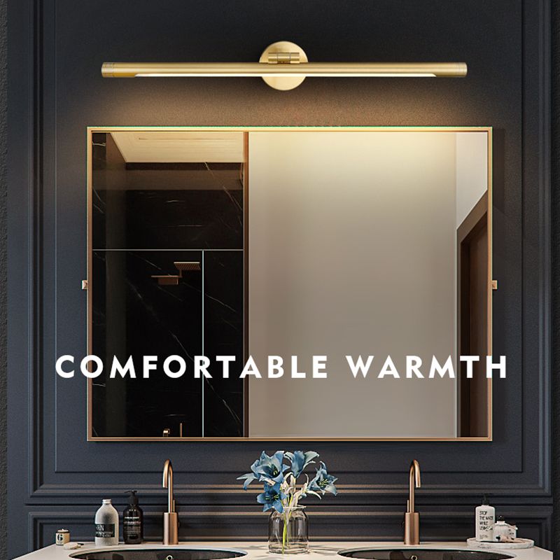 Lineare Wandleuchtenbeleuchtung modernes Metall 1 Leichtes Leuchten in Gold für Badezimmer