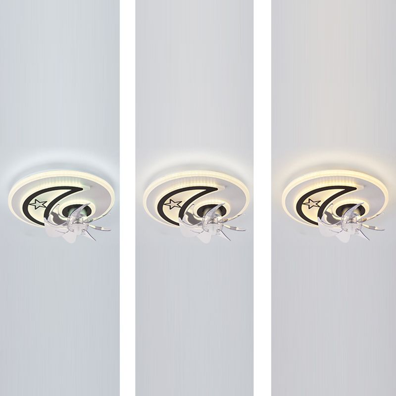 Luce ventola a forma di bianco e nero Light LED minimalista LED ACRILICO SEMI FLUSH ALLUNICO
