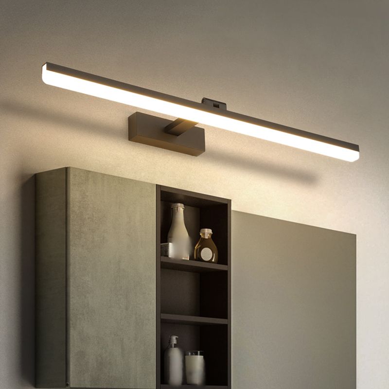 Metal Linear Shape Mirror Wall Light Modern Style 1 Light Mirror Wall Mount Light