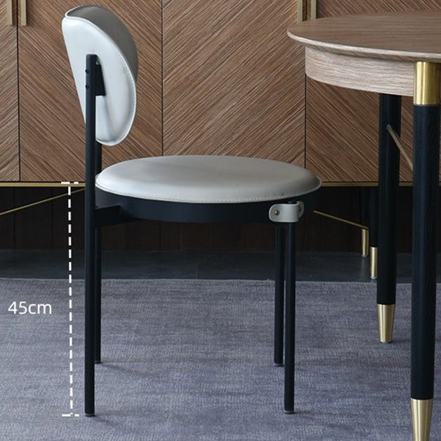 Industrial Open Back Dining Chair Black Legs Dining Side Chair