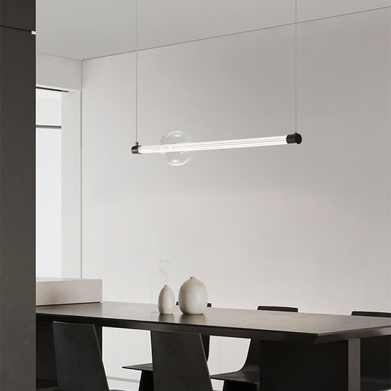 Clear Glass Ceiling Pendant Light Modern LED Kitchen Island Lighting Ideas