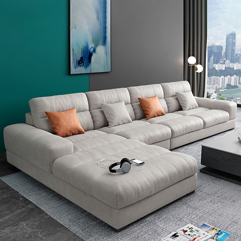 71" Wide Modern Sectional Sofa Leather Sectionals with Bostol Pillows
