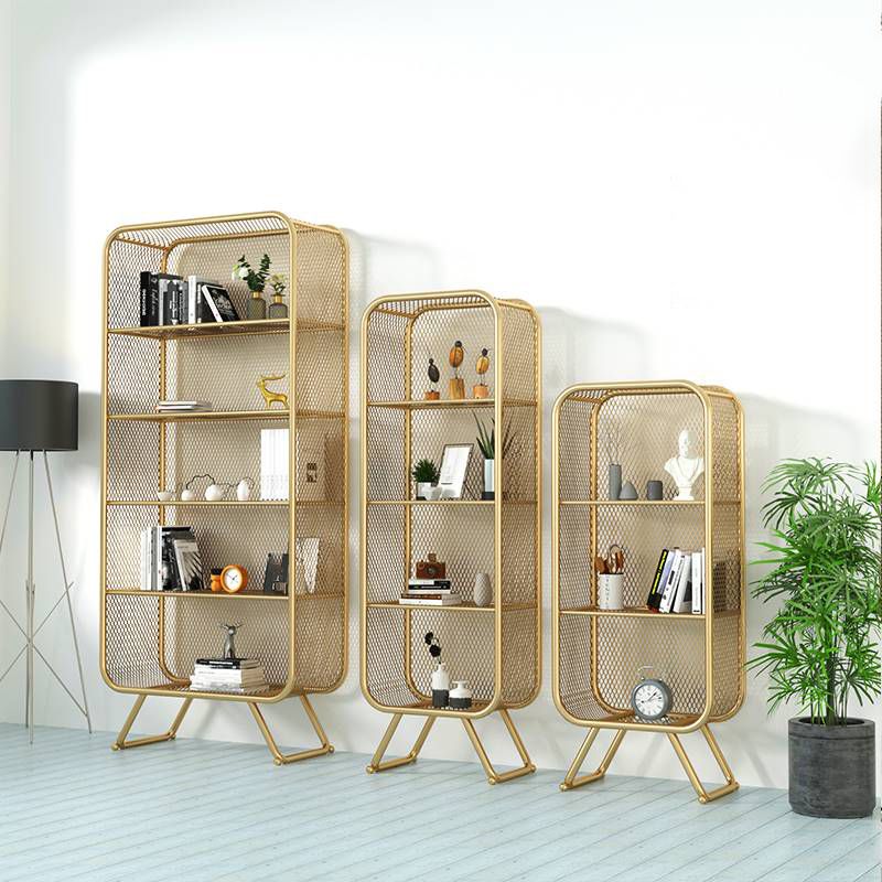 Contemporary Metal Bookshelf Standard Shelf Bookcase for Study Room