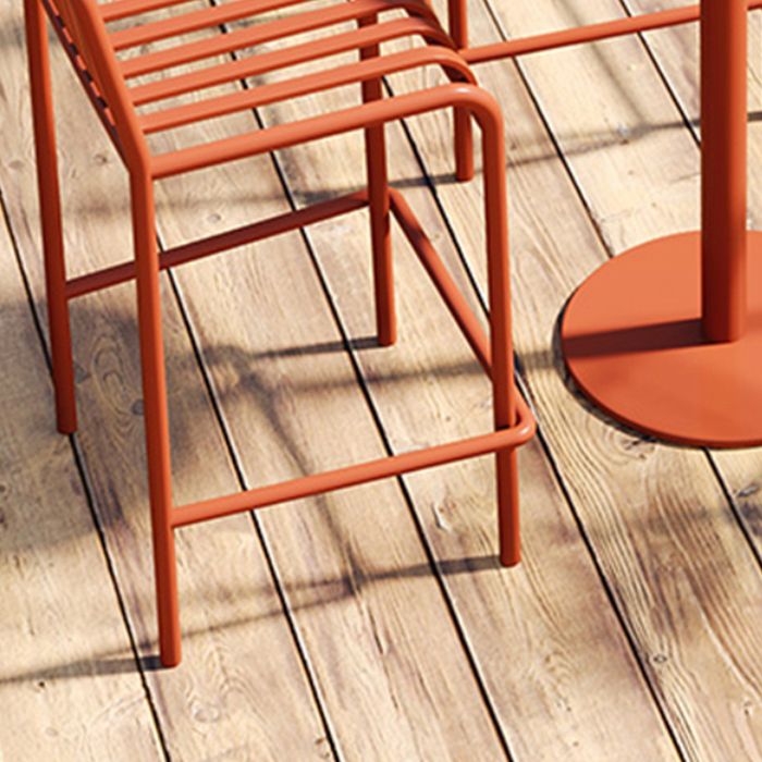 Metal Round Patio Table 2-Seater No Distressing Industrial Bar Table