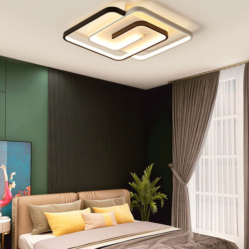 Modern Style Flush Mount Ceiling Light Minimalist LED Geometry Ceiling Lamp