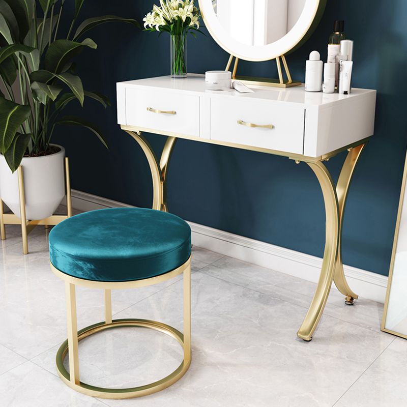 Solid Color Flannel Standard Stool Modern Simple Round Footstool