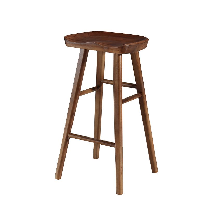 Contemporary Wood Stool Wood Counter Stool in Matte Finish for Indoor