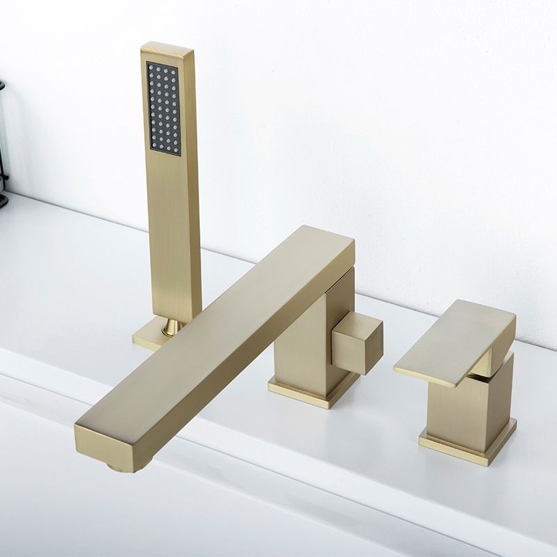 Deck Mounted Bathroom Faucet Modern Style Metal Bathroom Faucet