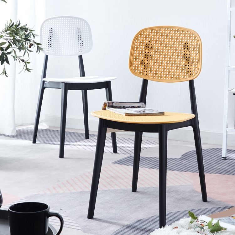 Contemporary Style Open Back Plastic Dining Side Chair for Dining Room