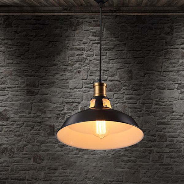 Lampada in ferro battuto a sospensione industriale a sospensione retrò per caffettiera