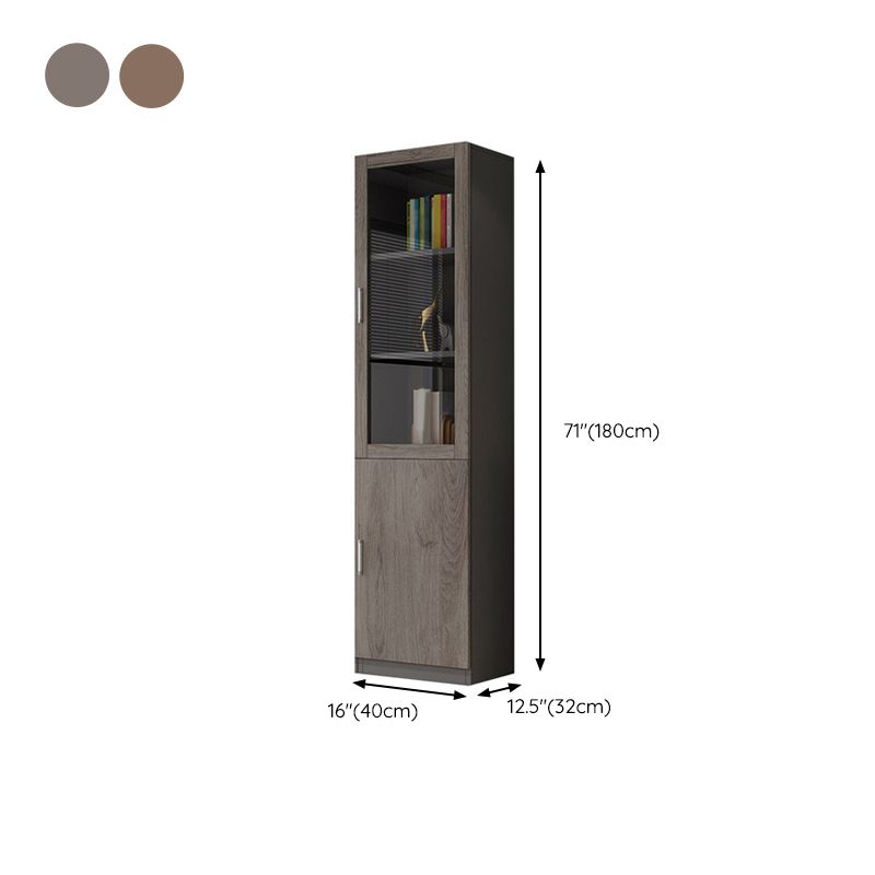 Contemporary Bookcase Closed Back Engineered Wood Vertical Shelf Bookcase