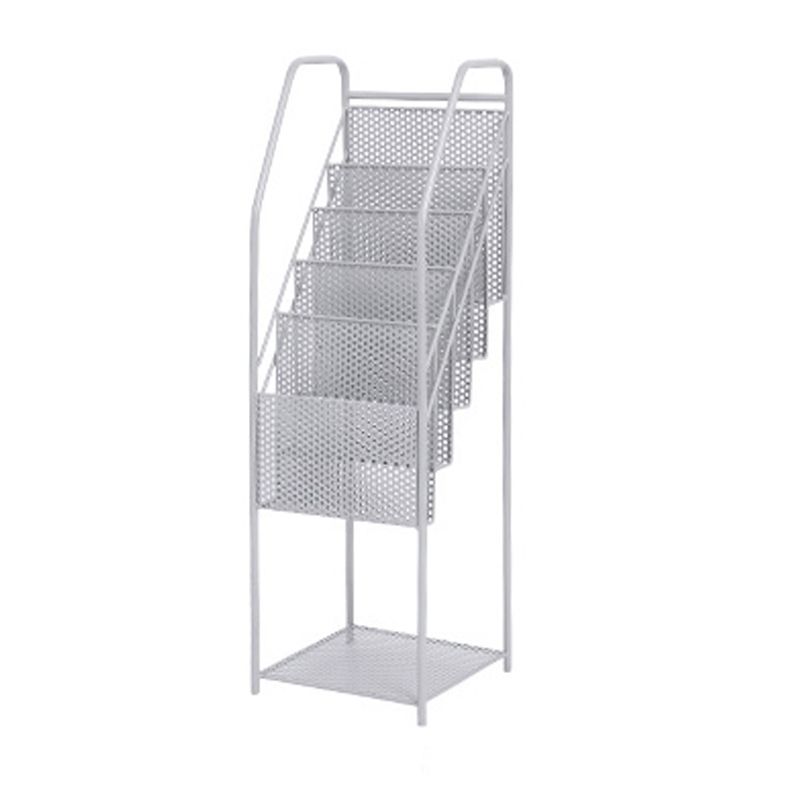 Contemporary Metal Ladder Bookshelf Closed Back Vertical Bookcase for Office