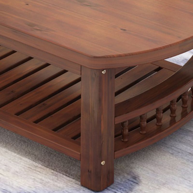 20"H Contemporary Coffee Table Solid Wood Storage Coffee Cocktail Table