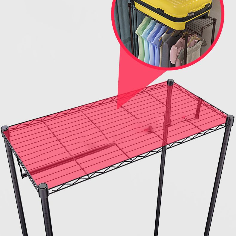 Black Contemporary Style Armoire Metal Steel Armoire for Bedroom