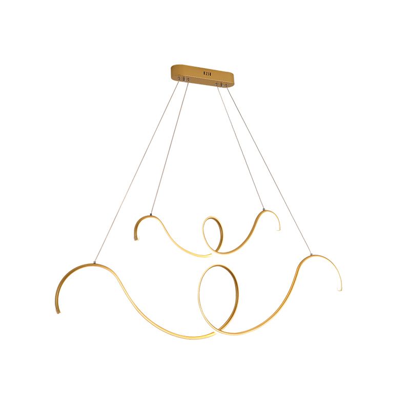 Moderner Stil Linearer Form Island Lichter Metal Island Beleuchtung für Esszimmer