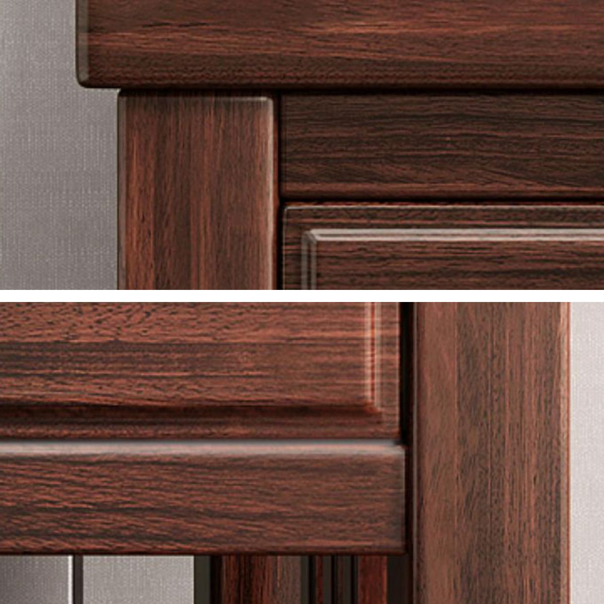 Traditional 4-Drawer Brown Solid Wood Dressing Table with Mirror Makeup Vanity Stool