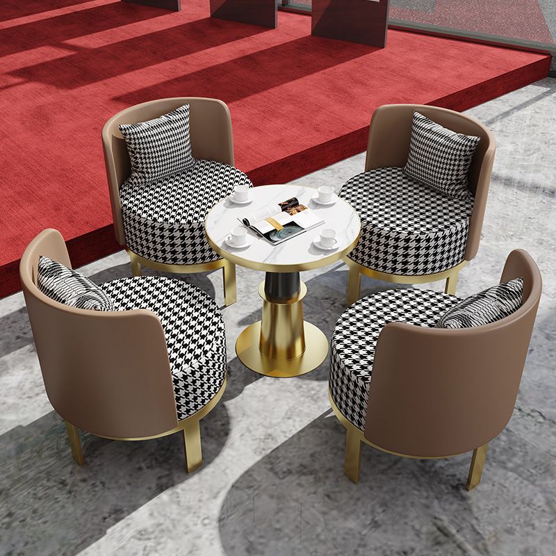 Metal Traditional Luxury Round Indoor Table Stone Top Table for Kitchen