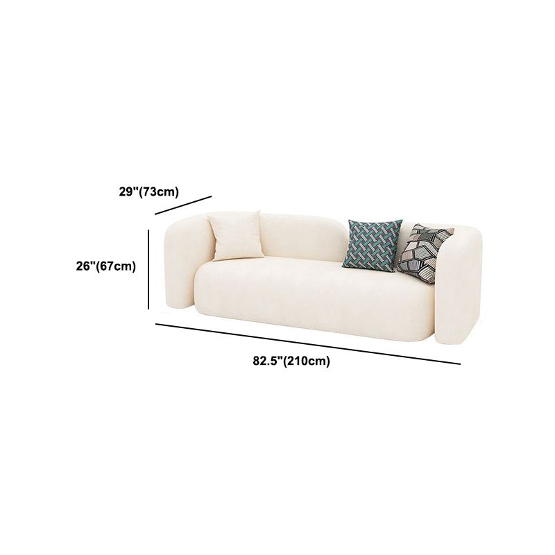 Wool White Tuxedo Arm Sofa Contemporary Standard Sofa with Tight Back