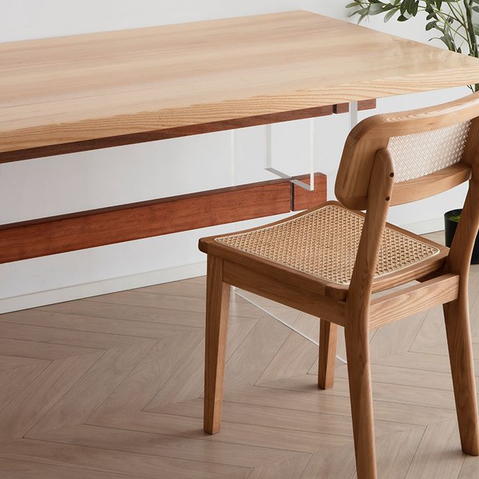 Modern Rectangle Dining Set 1/2/4/7 Pieces Solid Wood Dining Table with Chairs