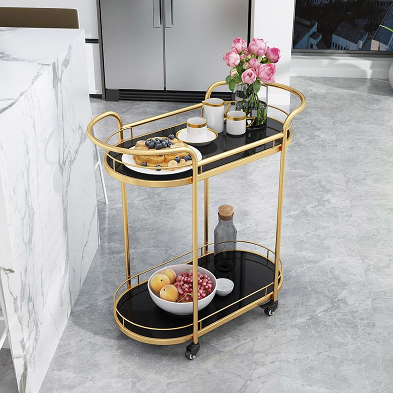 Modern Open Storage Kitchen Trolley Dining Room Rolling Prep Table