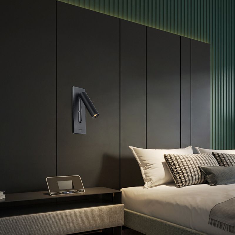 Simple Pivoting Wall Sconce Cylinder Reading Wall Light for Bedroom