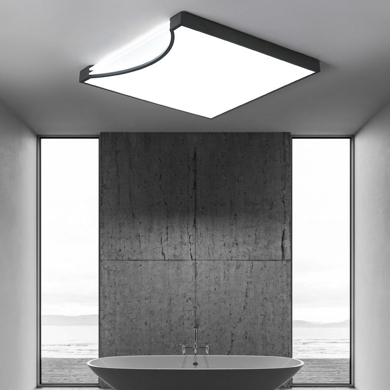 Acryl quadratische LED Deckenleuchte im modernen prägnanten Stil lackierte Eisen Flush Mount für Schlafzimmer