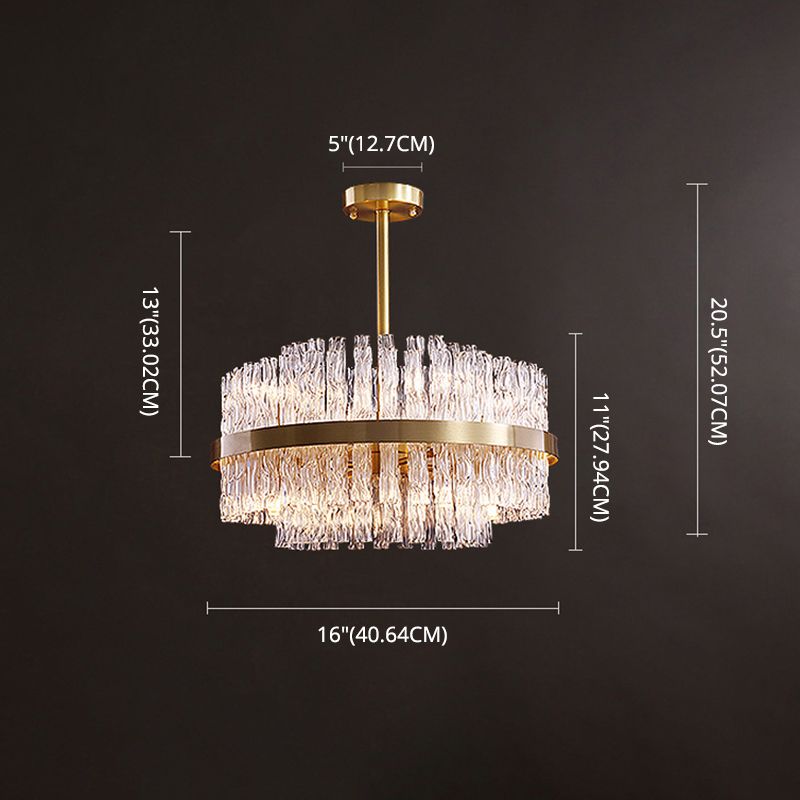 Moltiplicatore Crystal Crystal Light Modern Metal Round Living Room Lampella Luce in oro