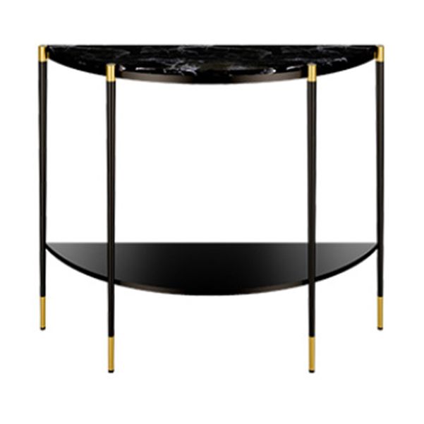 Contemporary Console Accent Table Antique Finish Half Moon Sofa Console Table