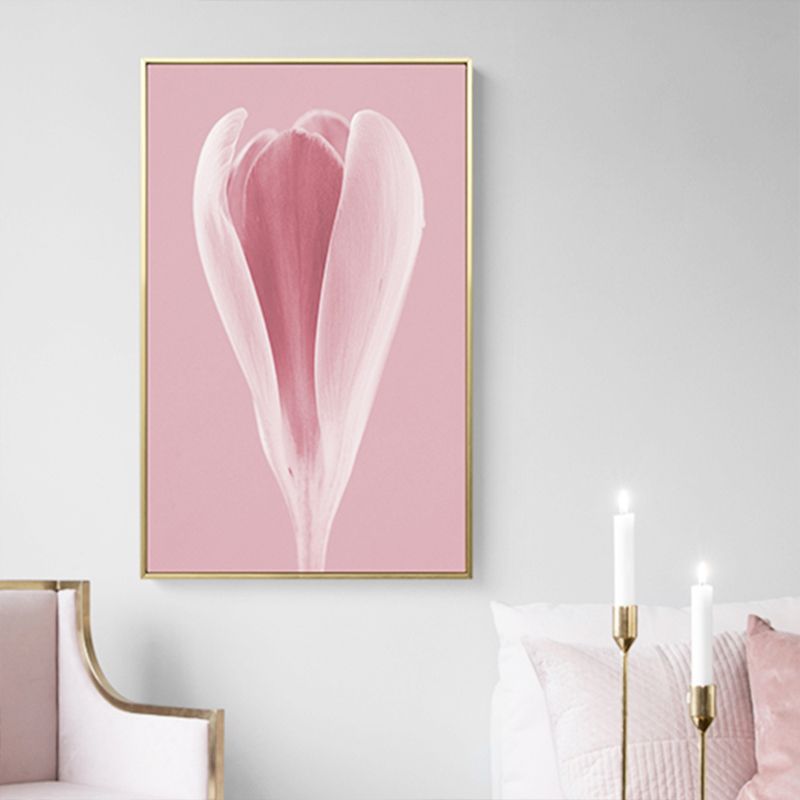 Photographic Print Flowerbud Wall Art Pink Nordic Style Wall Decor for Girls Bedroom