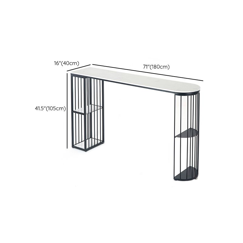 Modern Pub Height Dining Table White and Black Counter Height Table