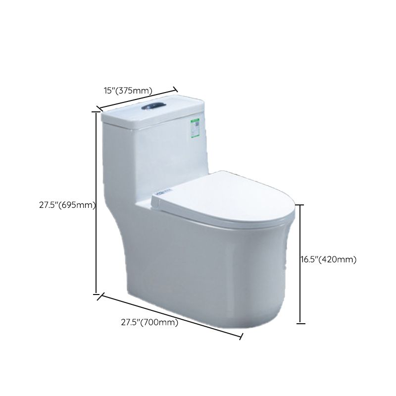 Contemporary One Piece Flush Toilet Floor Mounted White Urine Toilet for Washroom