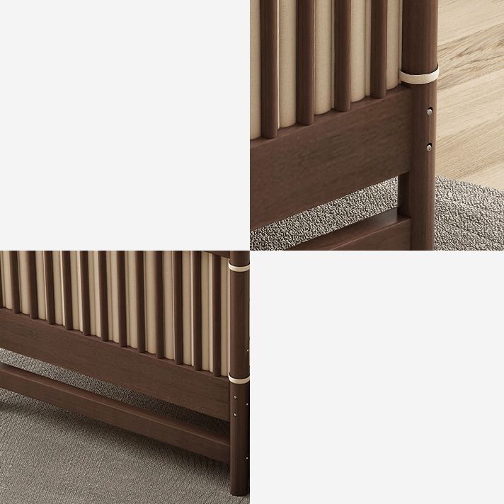 Solid Wood Washed Natural Nursery Bed Traditional with Guardrail