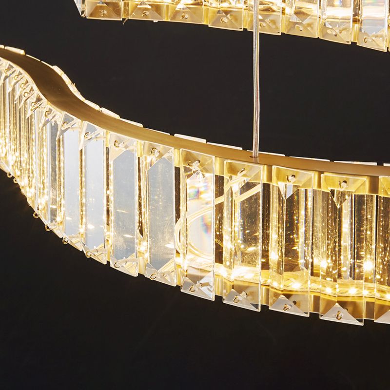 Modern Island Lighting Linear Crystal LED Pendant Lights for Dining Room