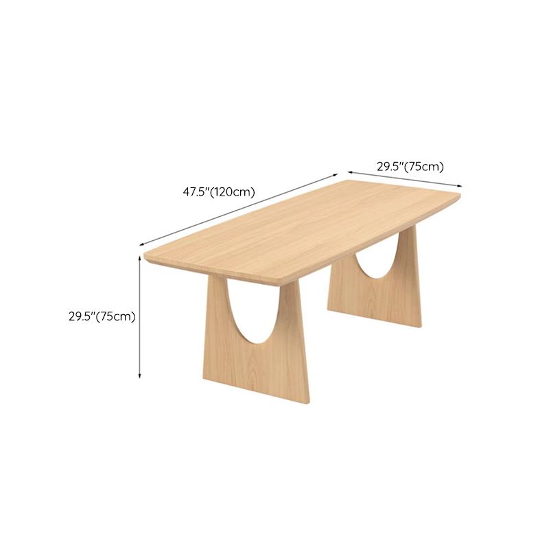 Industrial Double Pedestal Dining Table Pine Wood Table for Dining Room Cafe