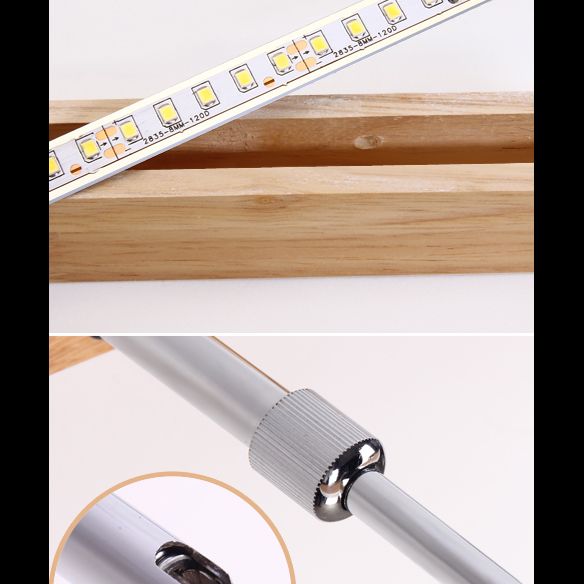 Nordic Minimalist Style Rectangular Vanity Lamp Solid Wood Single Vanity Light