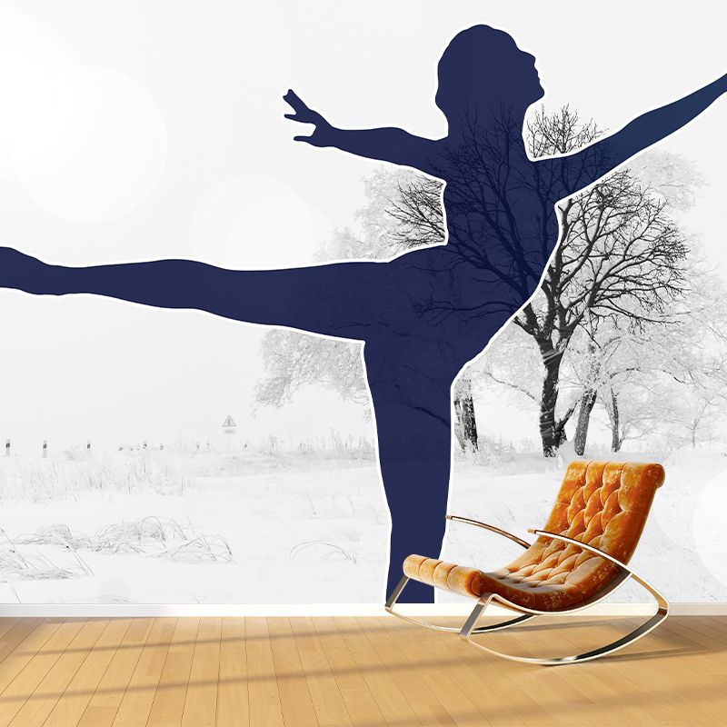 Ballet Mural Wallpaper Mildew Resistant Wall Covering for House Interior