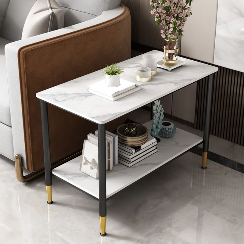 21.65" Tall  4 Legs End Table Modern Slate Rectangular Side Table