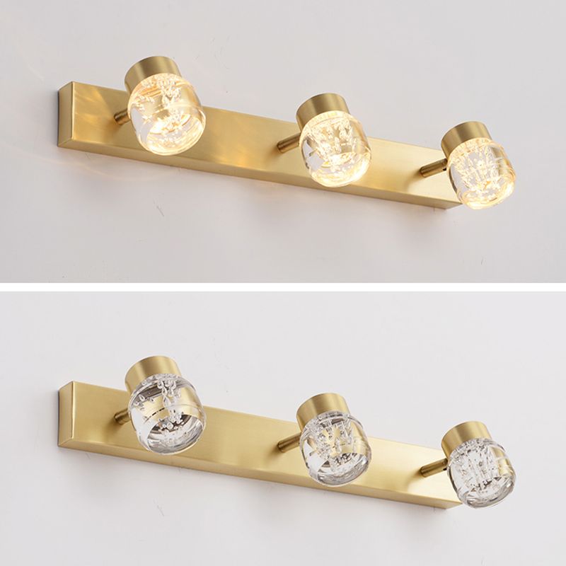 Applexion murale à 3 légers contemporaine Lumière murale en bronze métallique pour salle de bain