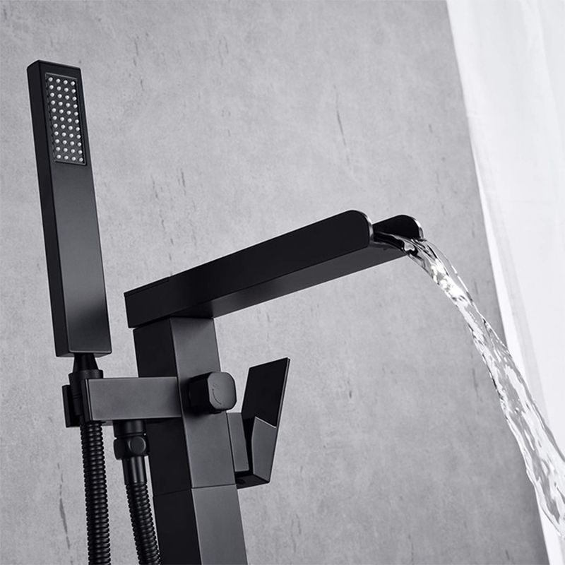 Modern Deck Mounted Copper Tub Faucet Low Arc Waterfall Tub Faucet