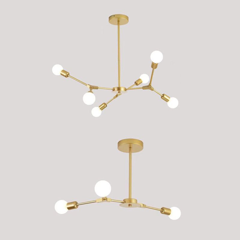 Branche Métal Chandelier Light Multi Light Sanging Lampe pour le salon