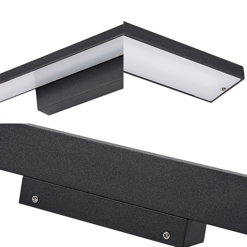 Black/White Slim Vanity Lamp with Rectangular Shade Simplistic 16"/23.5" W LED Acrylic Wall Light Fixture over Mirror