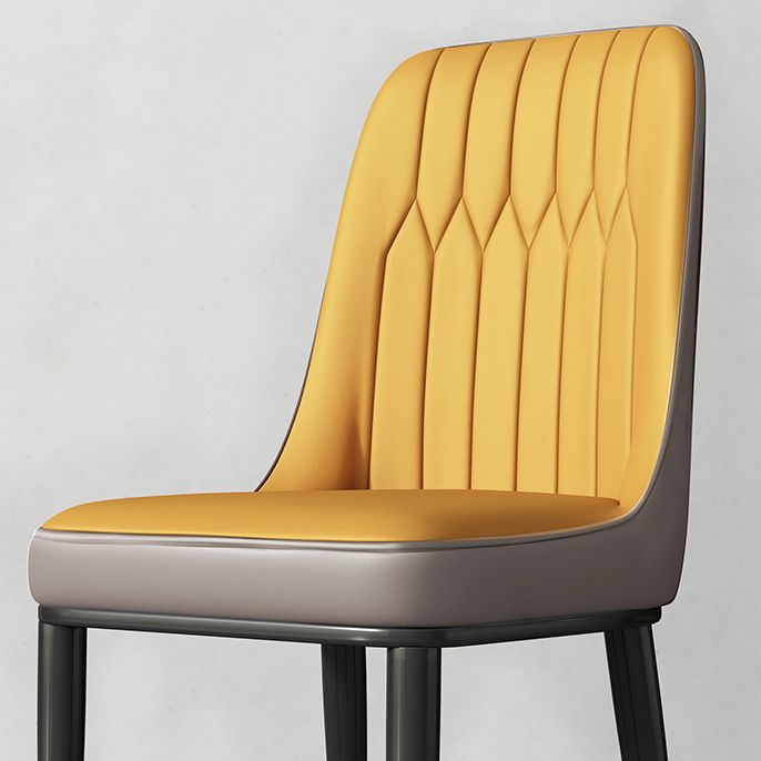 Contemporary Style Metal Dining Chairs Dining Armless Side Chair for Kitchen