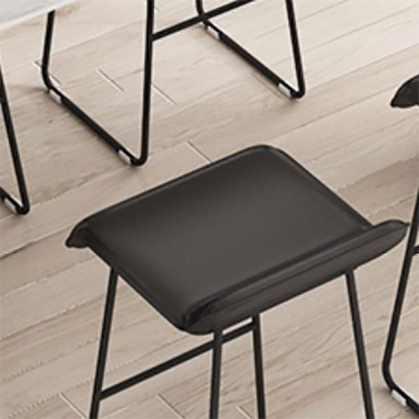 Modern Style Backless Bar-stool Pu Leather Counter Bar Stool with Metal Legs
