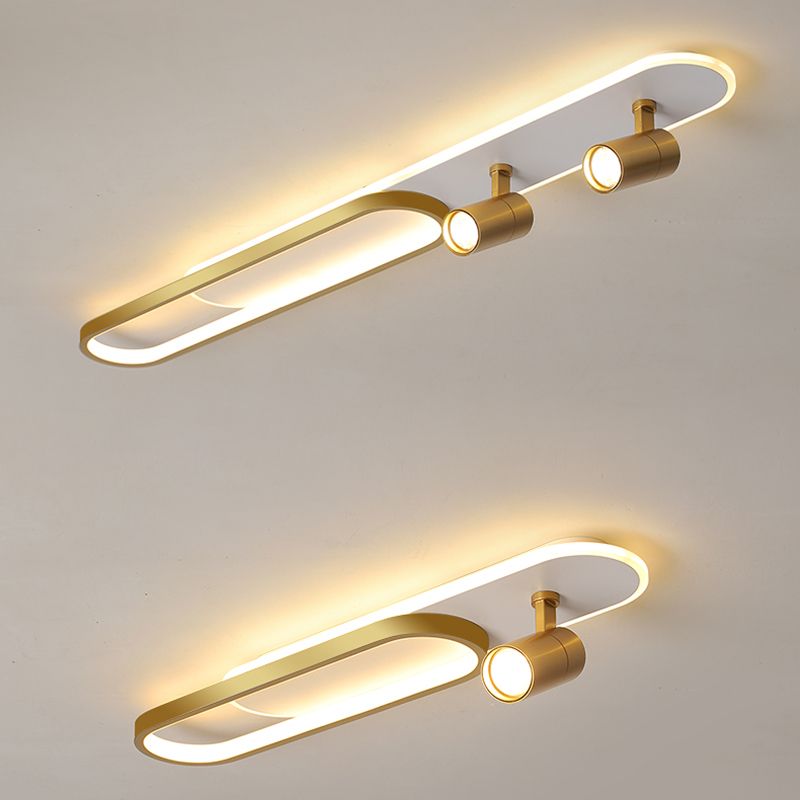 Metal Flush Mount Modern Linear Ultra-thin Ceiling Light Fixture for Hallway